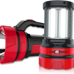 Primer Quality 50 Watt Rechargeable Long Range Search Torch Light with 2 Side Emergency Tube Light 6 hrs Torch Emergency Light-image-29