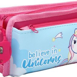 Unicorn Dual Zipper with Number Lock Art Canvas Pencil Box-image-48