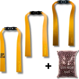 Pack of 3 Trial Pack | Short Pull Replacement Bands | 17CM | Yellow & Gold Set Slingshot-image-31