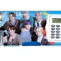 BTS Theme Calculator Geometry for Kids, Dual Sharpener BTS Art Plastic Pencil Box-image-18