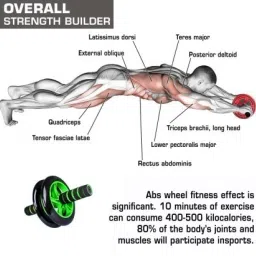 shopeleven Dual Wheel AB Roller - for Core Abdominal Workouts and Belly Fat Burner Ab Exerciser image 2