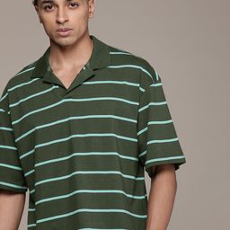 The Roadster Life Co. Striped Polo Collar Pure Cotton T-shirt-image-47