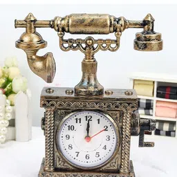 Spiaty Bronze-Toned & White Vintage Alarm Clock-19