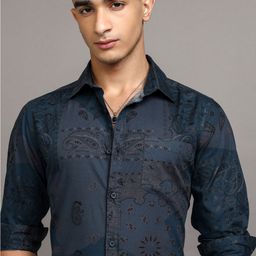 HIGHLANDER Men Slim Fit Opaque Casual Shirt-image-79