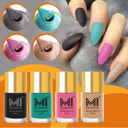 MI FASHION Set Of 4 Velvet Matte Nail Polish - 9.9ml Each-image-76