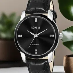 LOREM Men Embellished Dial & Textured Straps Analogue Watch LR96-B-13