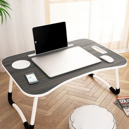 Story@home Black & White Wood Laptop Table-48