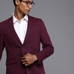 Louis Philippe Sport Self Design Pure Cotton Super Slim Fit Single-Breasted Formal Blazer-image-53