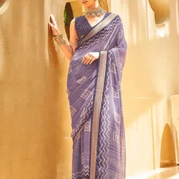 Anouk Geometric Printed Saree With Blouse Piece-95