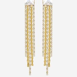 Kushal's Fashion Jewellery Gold-Plated Party Zircon Contemporary Drop Earrings-picture-6