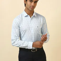 Allen Solly Floral Printed Spread Collar Slim Fit Formal Pure Cotton Shirt-picture-6