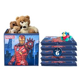 Kuber Industries Navy Blue & Red 6 Pieces Marvel Ironman Printed Multi-Utility Organisers-29
