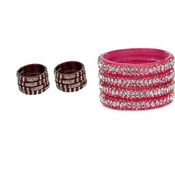 Somil Combo Glass Bangles For Women | Traditional Bangles Set | Daily, Festive & Party, Combo Of 2 Set, Maroon, Pink-image-46