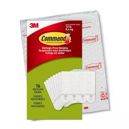 3M Command Plastic Damage Free Medium Wall Picture Hanging Strips White (Pack of 16 Pcs)-32