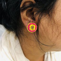 PALASH Artificial Beaded Circular Shaped Studs image 2