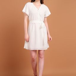 Mast & Harbour Women V-Neck Wrap Dress-image-27
