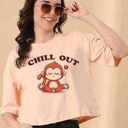 OWL MINK Women Printed Pure Cotton T-shirt-image-78