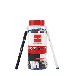 Cello Aspro & Mavro Ball Pen Cap Closure Type Blue Ink, 8907234013931 (Pack of 25)-47
