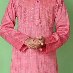 NFC CREATION Boys Embroidered Regular Sequinned Kurta with Pyjamas image 2