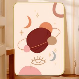Livin'luxe Maroon & Peach-Coloured Abstract Wooden Wall Art-picture-40