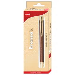 Cello Bronza Ball Pen Click Mechanism Closure Type Blue Ink, 8907234012477-image-0