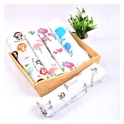 Moms Home Organic Cotton Supersoft Baby Muslin Swaddle Monkey Printed Pack of 5 - White-image-10