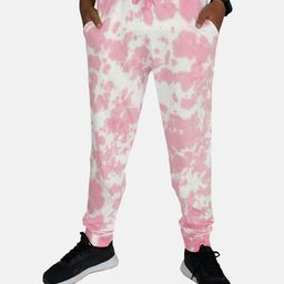 Kiddopanti Cloud Effect Tie And Dye Styled Unisex Track Pant - Pink-image-93