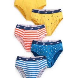 Honeyhap Premium Cotton Single Jersey Printed Briefs with Bio Finish Pack of 5 - Multicolour-image-36