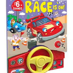 hellofriend books Hello Friend Books Get Set Go... Race is On! Car Sound Book for Kids/Toddlers- Musical Sound Book with 6 Interactive Sounds and Steering Wheel-picture-9
