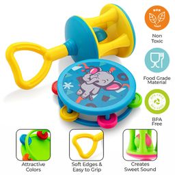 Sunny Best of Both Animal Shaped Baby Rattle Set Pack of 2 - Multicolor-26