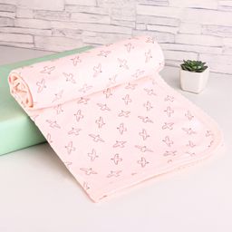 Zero Unisex Interlock Knit Towel & Wrappers Bird Print Pink L 30 x B 25 - Pink-image-71