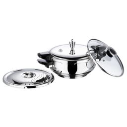 Vinod 18/8 Stainless Steel Magic Pressure Cooker - 5.5 Ltrs with Strainer & Glass Lid (Induction Friendly)-picture-24