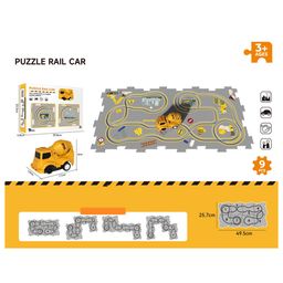 Sanjary Educational electric jigsaw rail vehicle toy diy assembly plastic puzzle track car play set for kids color design may vary-12