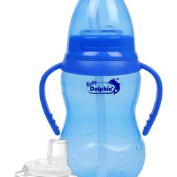 Baby Dolphin Interchangeable Sipper / Sippy Cup 300ml | Anti-Spill | Soft Silicone Spout and Straw | Baby Sipper | BPA Free |6m+| Blue.-15