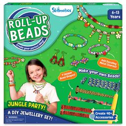 Skillmatics Craft Activity - Roll-Up Beads Jungle Party DIY Kit, 350+ Charms & Beads, Create 40+ Necklaces, Earrings and Bracelets, Gifts for Tweens and Girls-image-89