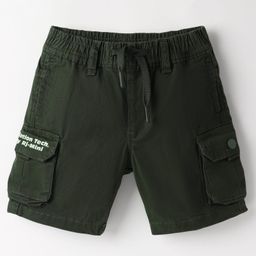 Ruff Cotton Woven Above Knee Length Solid Shorts With Pockets - Olive Green-image-55