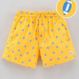 Dapper Dudes Woven Rugby Balls Printed Shorts - Yellow-image-10