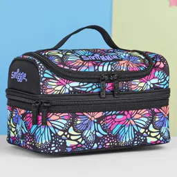 Smiggle Vivid Double Decker Printed Lunch Bag | Lunchbox Picnic Storage Organizer Bag | Multipurpose Premium Spacious Tiffin Bag - Black-picture-42