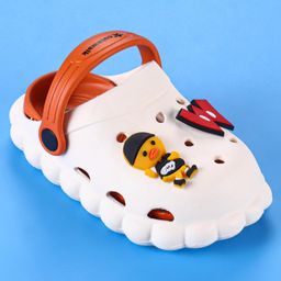 Cute Walk by Babyhug Clogs with Backstrap with Duck Applique - Red image 3