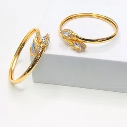 RKB Sales Set Of 2 Gold-Plated American Diamond Studded Bangles-30