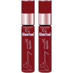 GlamFam Set Of 2 Stunning Matte Waterproof Lip Color- 5 ml Each- Coffee Command 14-5