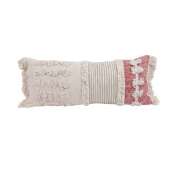 eyda Set Of 2 Off White & Red Tufted Rectangle Cushion Covers image 3