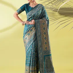 VILLAGIUS Ethnic Motifs Woven Design Kanjeevaram Saree-15