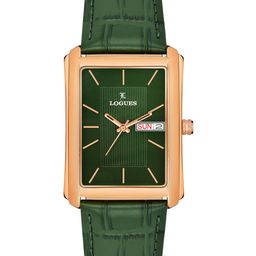 L LOGUES Men Brass Dial & Leather Textured Straps Analogue Watch G E-853 WLD-10-55
