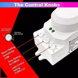amiciSense Microwave Motion cum Light Sensor 360° On/Off Switch with Radar and Photocell Sensor 12-24 V DC image 5