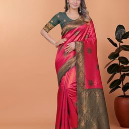 DIVASTRI Floral Woven Design Banarasi Saree-image-94
