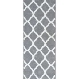 Saral Home Grey & White Printed Tangier Anti-Slip Multipurpose Floor Runner-57