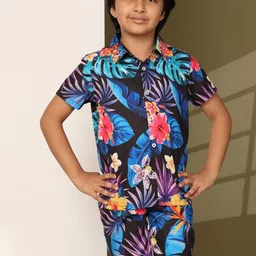 Enciger Printed Short Sleeves Shirt & Shorts Clothing Set-image-74