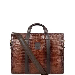 Hidesign Men Textured Leather Laptop Bag-2