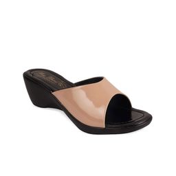 BIG BIRD Colourblocked Wedge Pumps with Laser Cuts-55